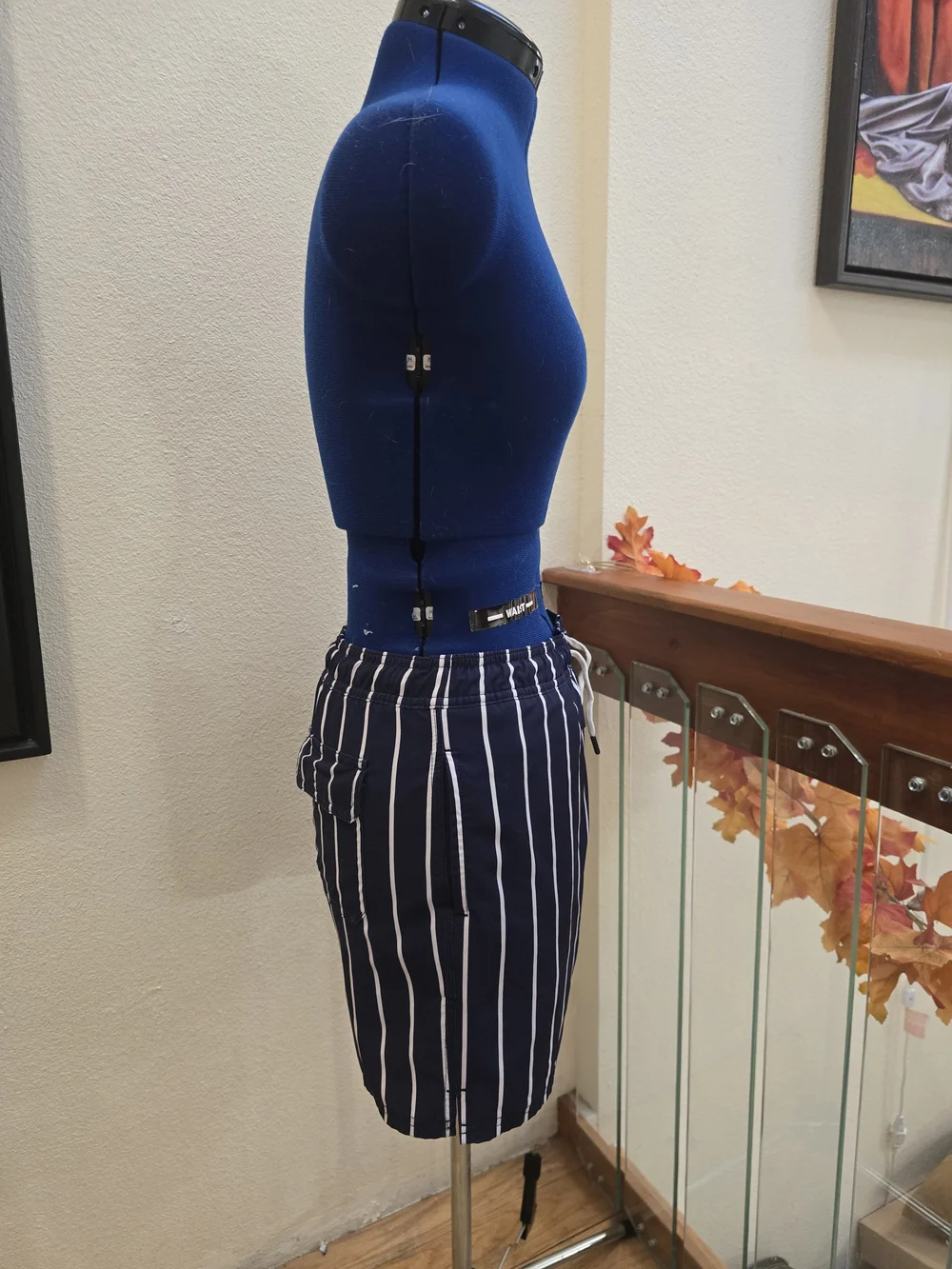 Vineyard Vines Boys Printed Chappy Swim Trunks Navy White Stripe Medium